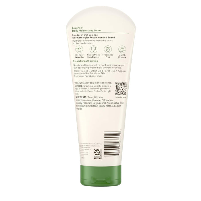 Aveeno Fragrance-Free Moisturizer – Calming Bedtime Skincare Routine for Sensitive Skin
