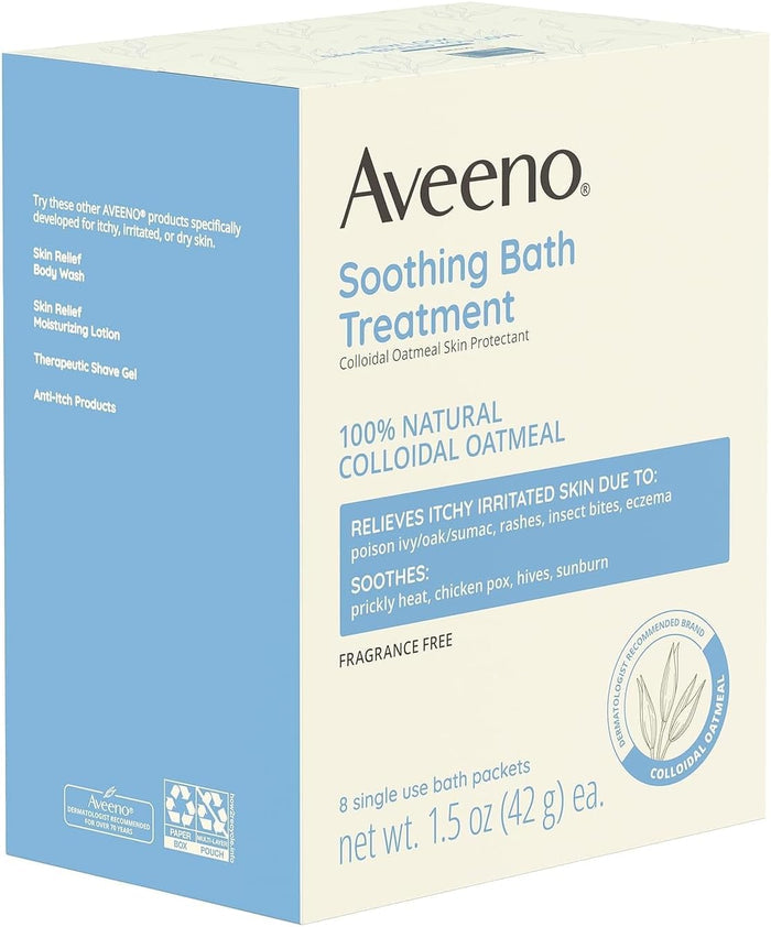 Aveeno Natural Oatmeal Bath Treatment – Non-Toxic, Dye-Free Soak for Clean, Safe Skin Care