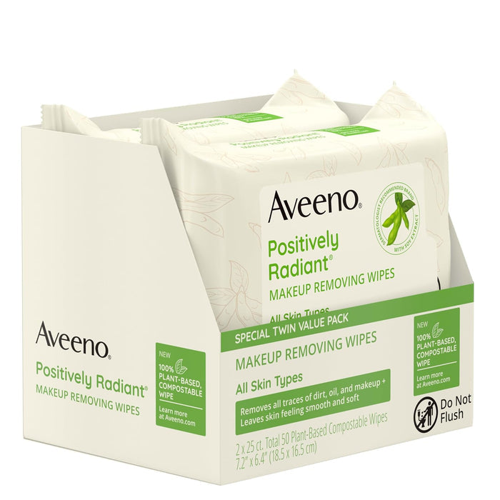 Aveeno Oil-Free Makeup Remover Wipes – Ophthalmologist-Tested Safe Eye Makeup Removal