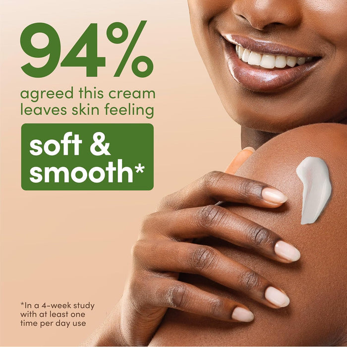 velvety cream texture suitable for face, hands, and body in one product