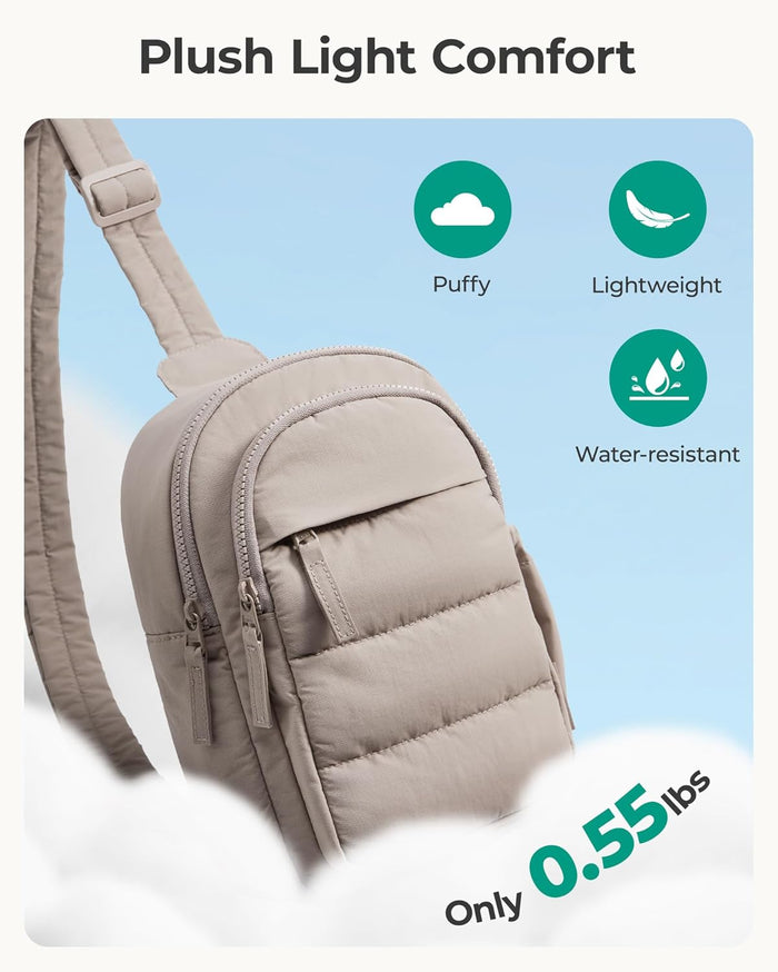 BAGSMART Compact Quilted Crossbody Purse, Intentional Everyday Bag for Capsule Wardrobe Styling