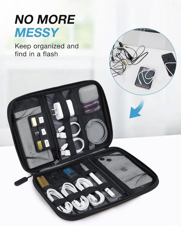 compact 10.6" l x 7.5" w x 1.2" h footprint that fits inside backpacks and carry-ons