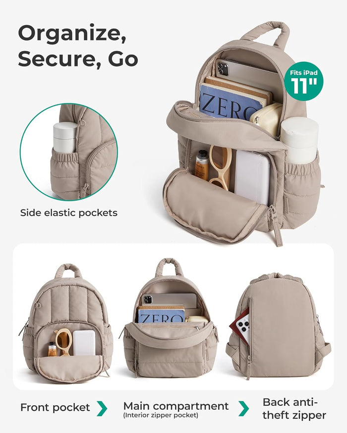 adjustable breathable mesh and pp twill puffy shoulder straps for all-day comfort