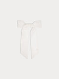 Barrette Domina nœud en soie blanche