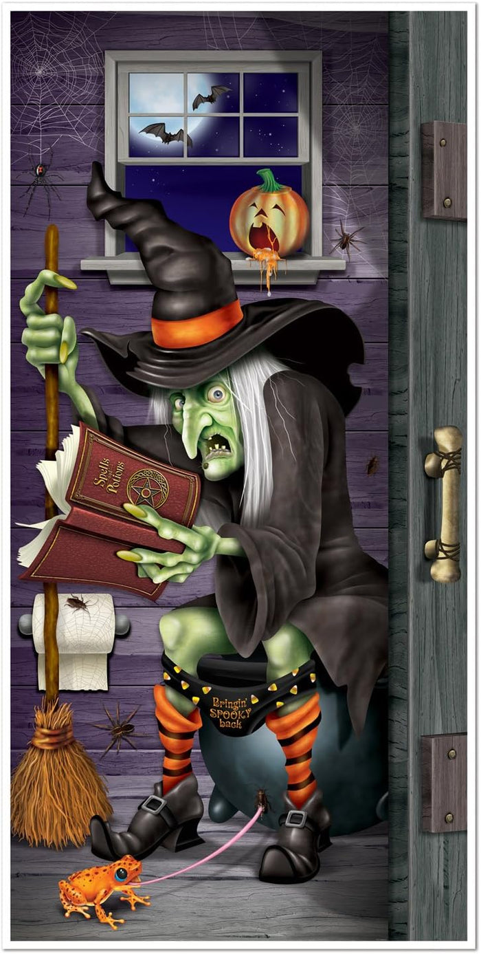Beistle Skeleton Restroom Door Cover Party Accessory for Pop Up Event Space Themed Entryway