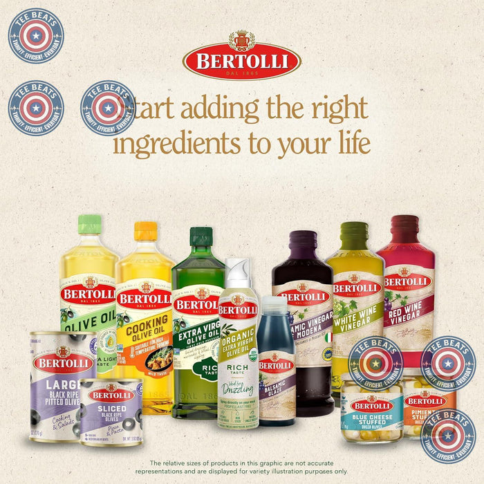Bertolli Extra Virgin Olive Oil Rich Taste 32 fl oz – 0.3% Acidity Extra Virgin Oil for Discerning Palates