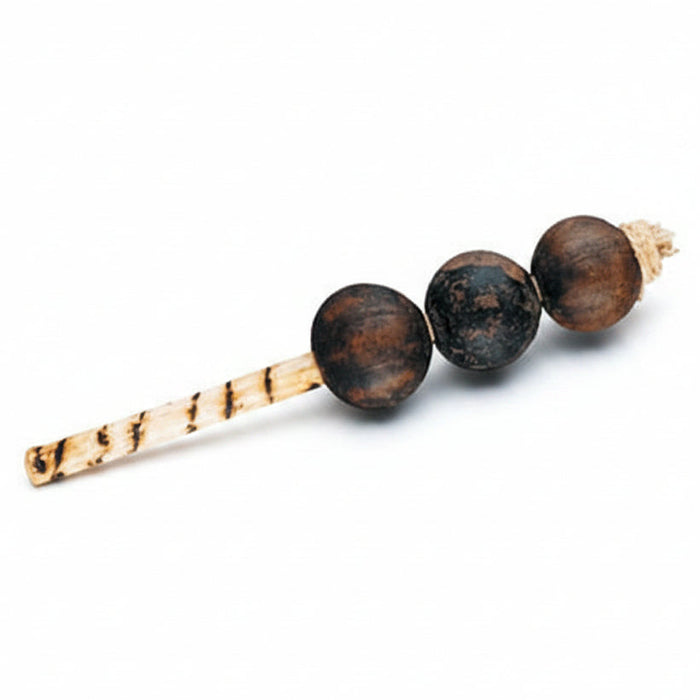 black hosho seed shaker, the pods on a stick