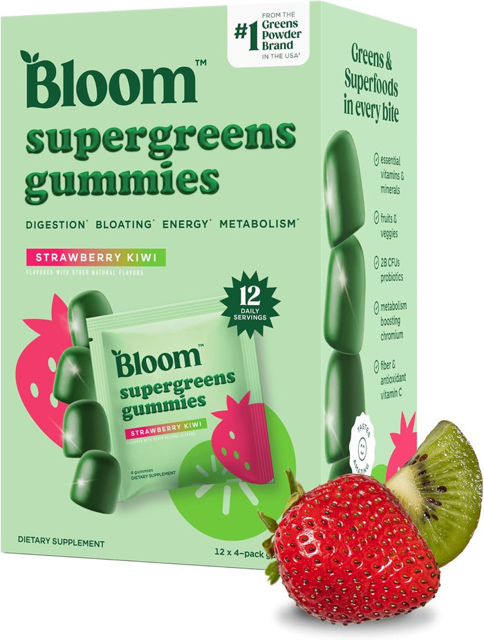 12 individually wrapped 4-gummy packs (48 gummies total) for controlled daily servings