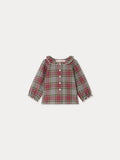 Blouse bébé Jojoba à col brodé main et carreaux multicolores
