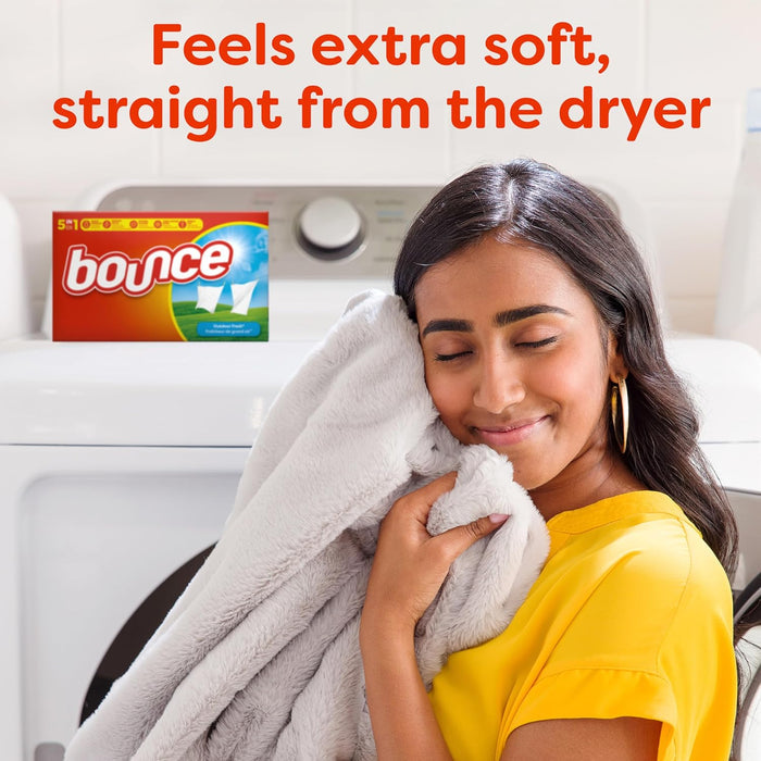 Bounce Outdoor Fresh Scent Dryer Sheets 330ct for Meditation Space Drawers, Calming Fragrance Layer