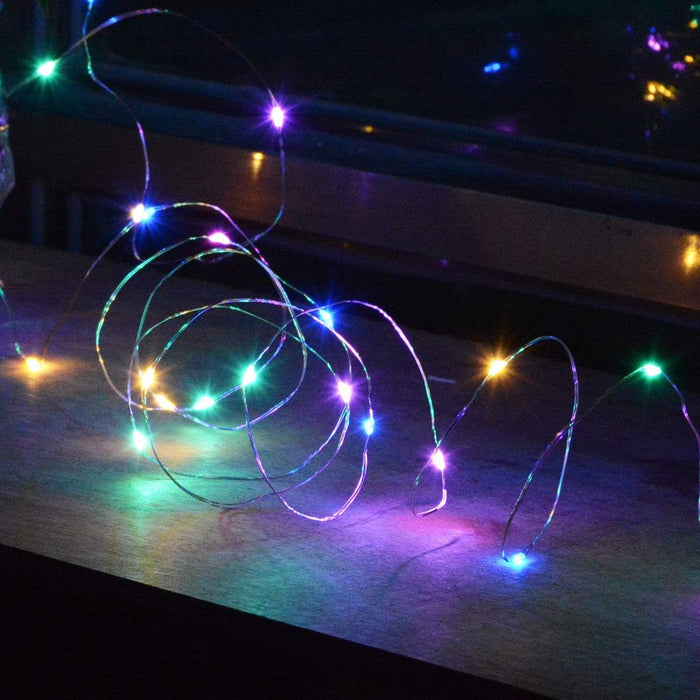 [Brand] Copper Wire String Lights – Fireside Mantel and Staircase Ambiance, 4-Pack Battery Fairy Lights