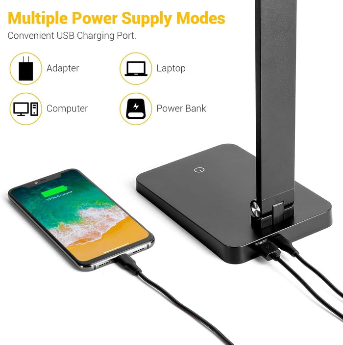 integrated usb charging port on the base for phone/headphone charging