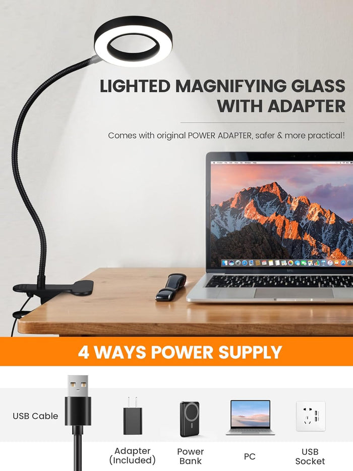 Brightech ViewMax – Eye Care Reading Lamp, Full-Spectrum Clip-On Light for Aging Eyes