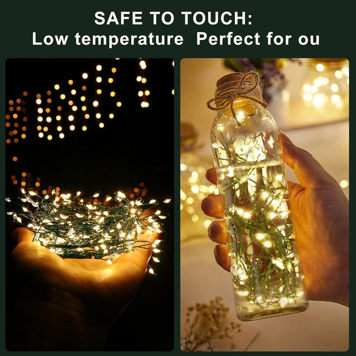 BrightGlow Copper Wire Lights – Modern Aesthetic for Bookshelf and Gallery Wall Styling, 10FT Warm White