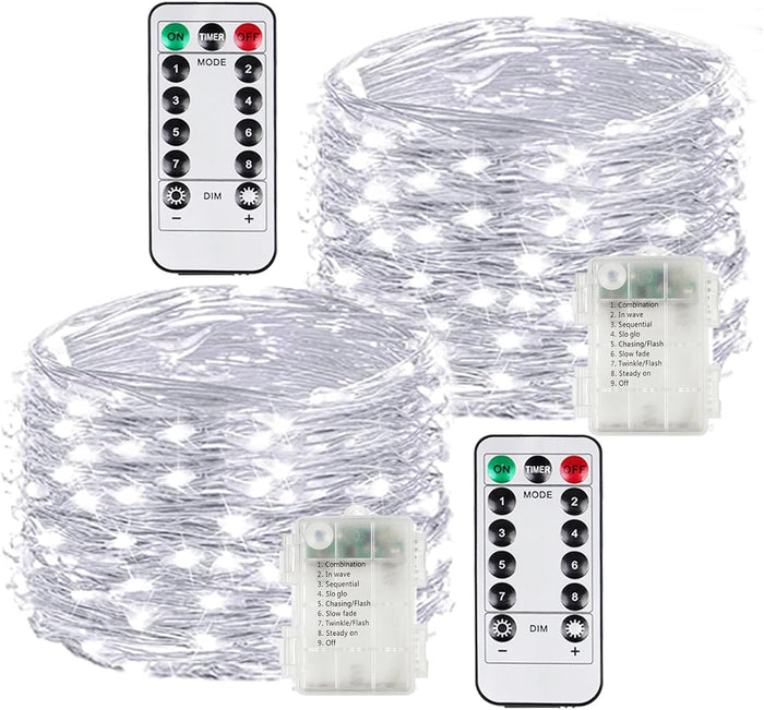 Cool White - 2PK（100LED with Remote）