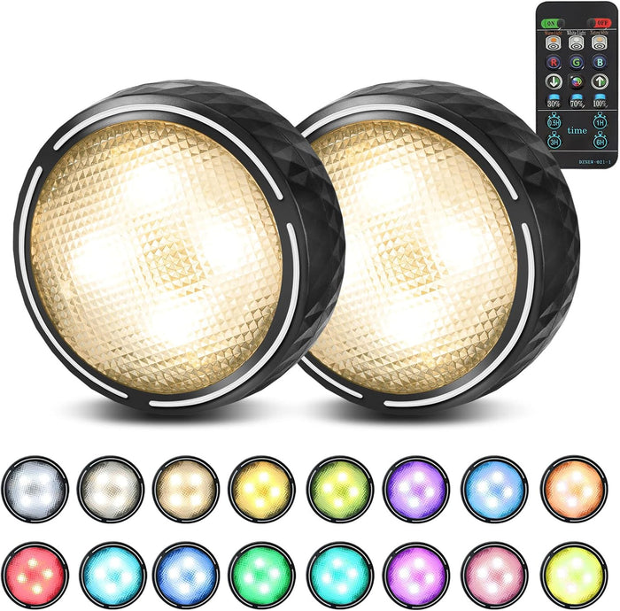 battery powered with 3 aa cells per puck (4.5v dc, 1w led, 100 lumens)