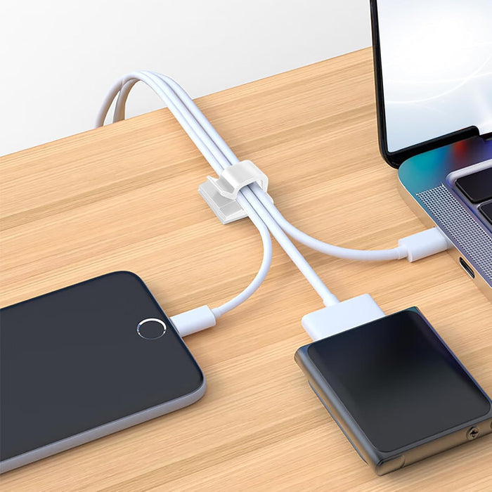 Cable Tidy Co. Small Cord Clips – Neutral-Tone Adhesive Organizer for Clean Interiors