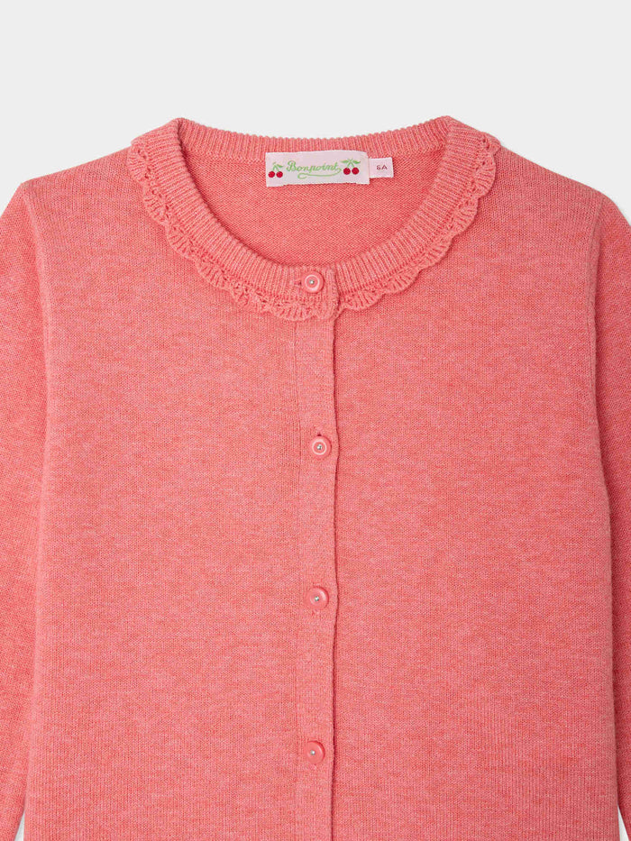 Cardigan Larita col rond festonné