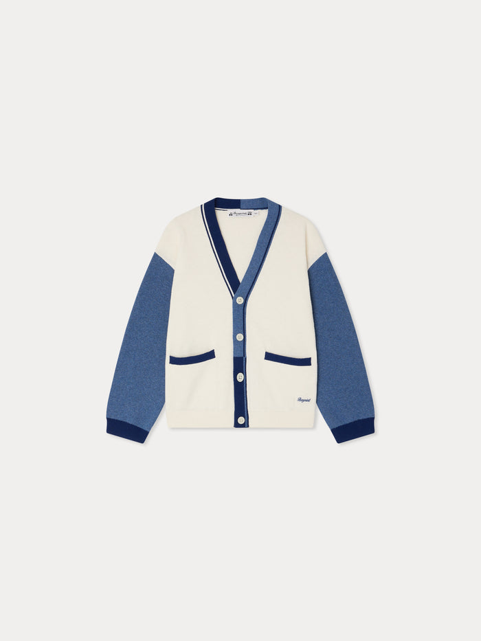 Cardigan Loris col V en coton biologique et cachemire