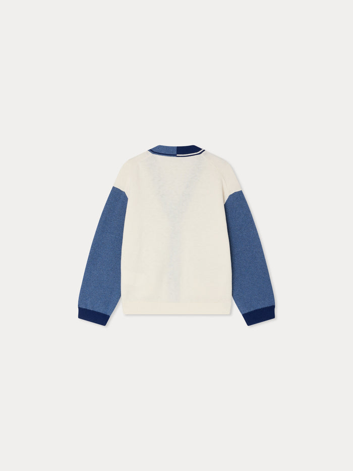 Cardigan Loris col V en coton biologique et cachemire