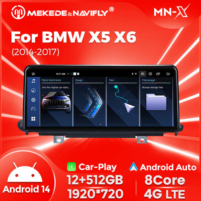 Carplay 10.25" Android GPS Navigation for BMW X5 X6 F15 F16