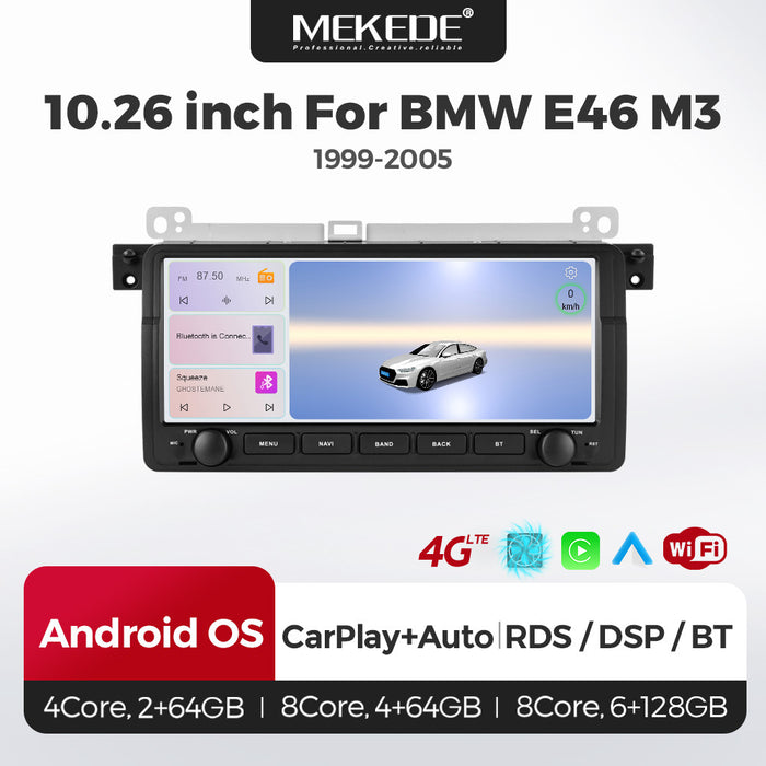 CarPlay Compatible 10.25-Inch Android Navigation for BMW E46 M3 (99-06)