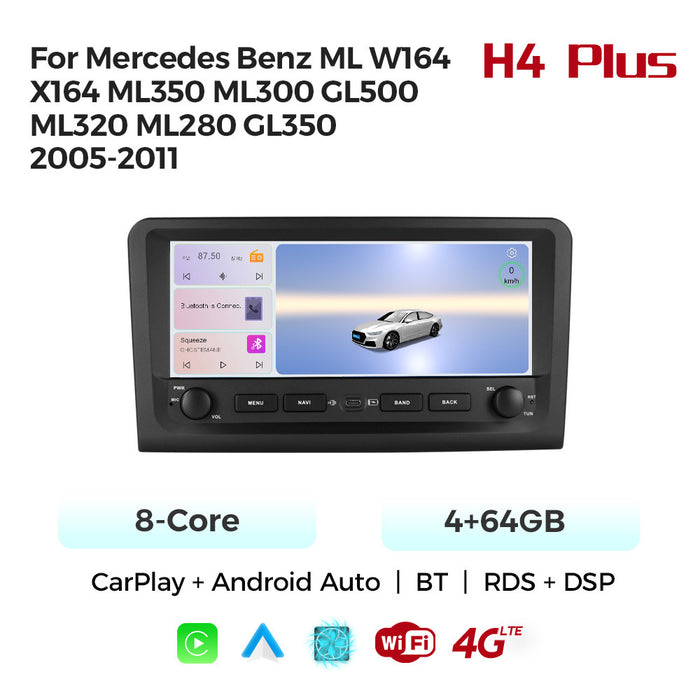 Carplay Compatible 10.25-inch Navigation Radio for Mercedes-Benz ML W164 GL X164