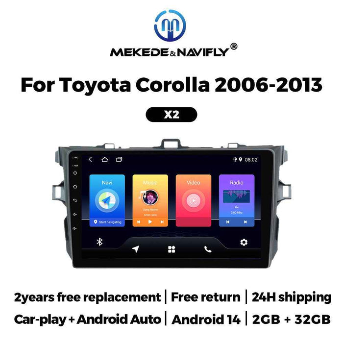 For Toyota Corolla 2006-2013 Android Car GPS Navigation MP5 Bluetooth Player Carplay