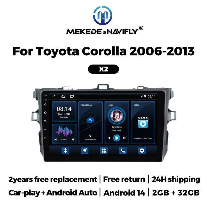 For Toyota Corolla 2006-2013 Android Car GPS Navigation MP5 Bluetooth Player Carplay