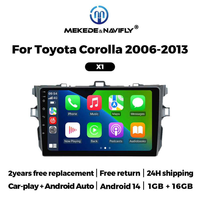 For Toyota Corolla 2006-2013 Android Car GPS Navigation MP5 Bluetooth Player Carplay