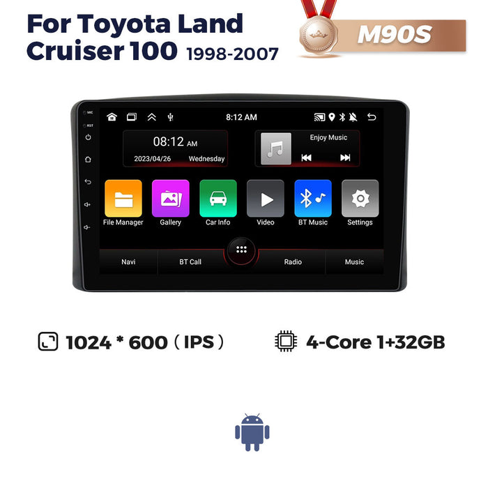 Carplay Compatible Android Large Screen for Toyota Land Cruiser 100 (1998-2007)