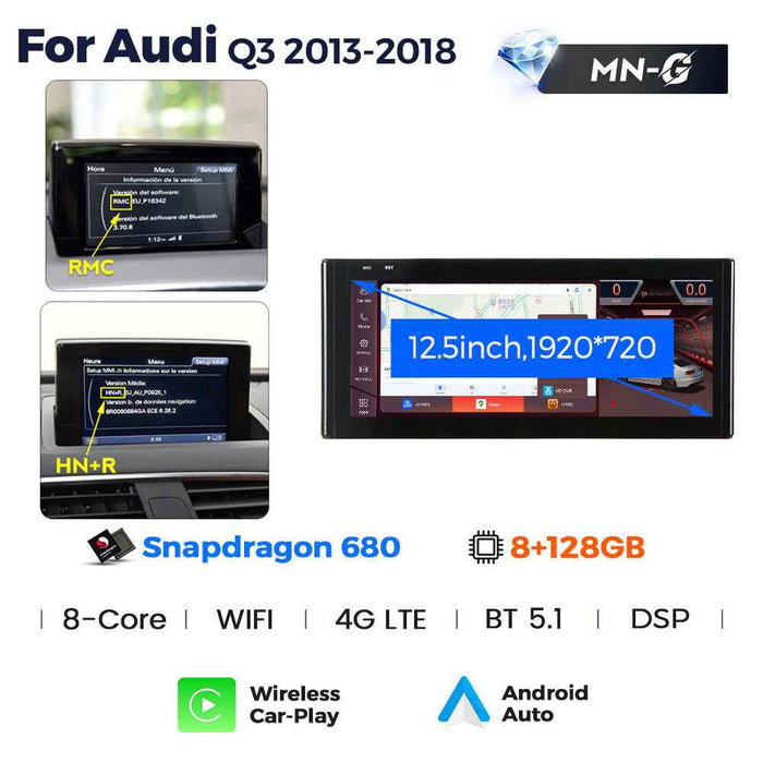 Applicable to Audi Q3 SQ3 2013-2019 Android large screen central control car navigation Bluetooth Carplay