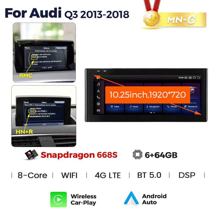Applicable to Audi Q3 SQ3 2013-2019 Android large screen central control car navigation Bluetooth Carplay