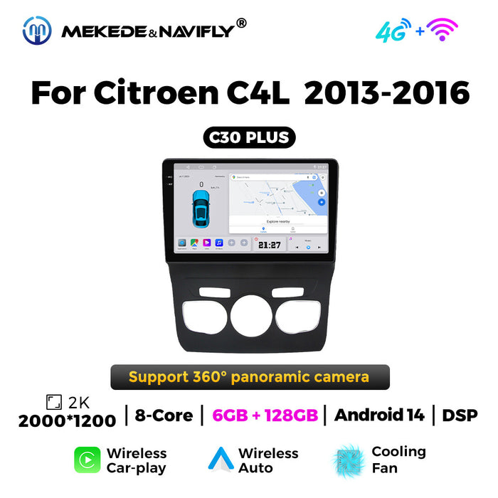 Carplay Compatible Android Large Screen Navigation for Citroen C4L (2013-2016)