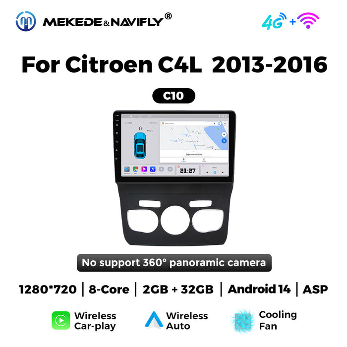 Carplay Compatible Android Large Screen Navigation for Citroen C4L (2013-2016)