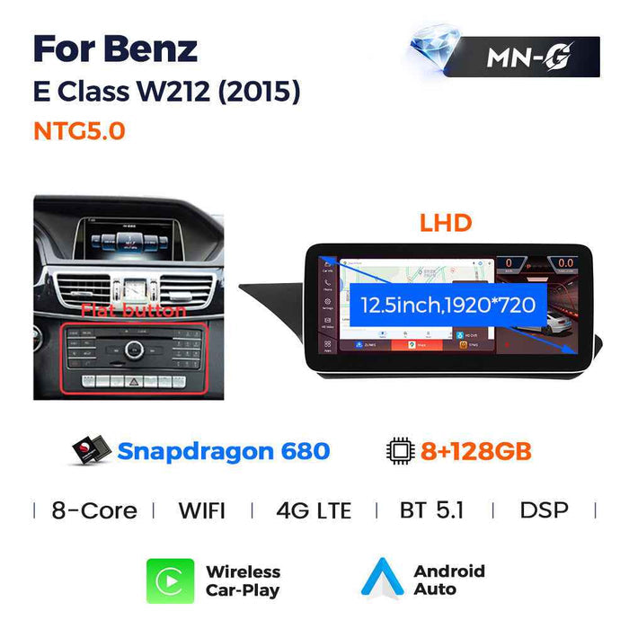 Applicable to Mercedes-Benz E-Class W212 E200 E300 2009-2015 Android large screen central control car navigation Bluetooth