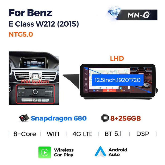 Applicable to Mercedes-Benz E-Class W212 E200 E300 2009-2015 Android large screen central control car navigation Bluetooth