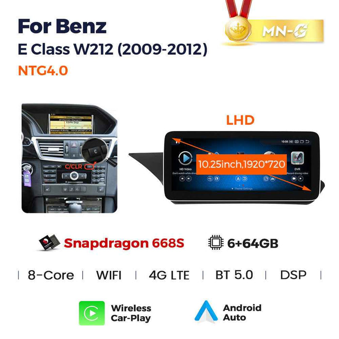 Applicable to Mercedes-Benz E-Class W212 E200 E300 2009-2015 Android large screen central control car navigation Bluetooth
