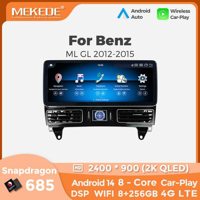 Compatible with Mercedes-Benz GL/ML W166 2012-2015 Android large screen central control in-car navigation with Bluetooth CarPlay