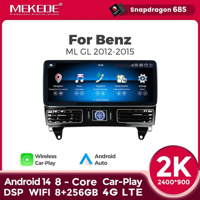 Compatible with Mercedes-Benz GL/ML W166 2012-2015 Android large screen central control in-car navigation with Bluetooth CarPlay