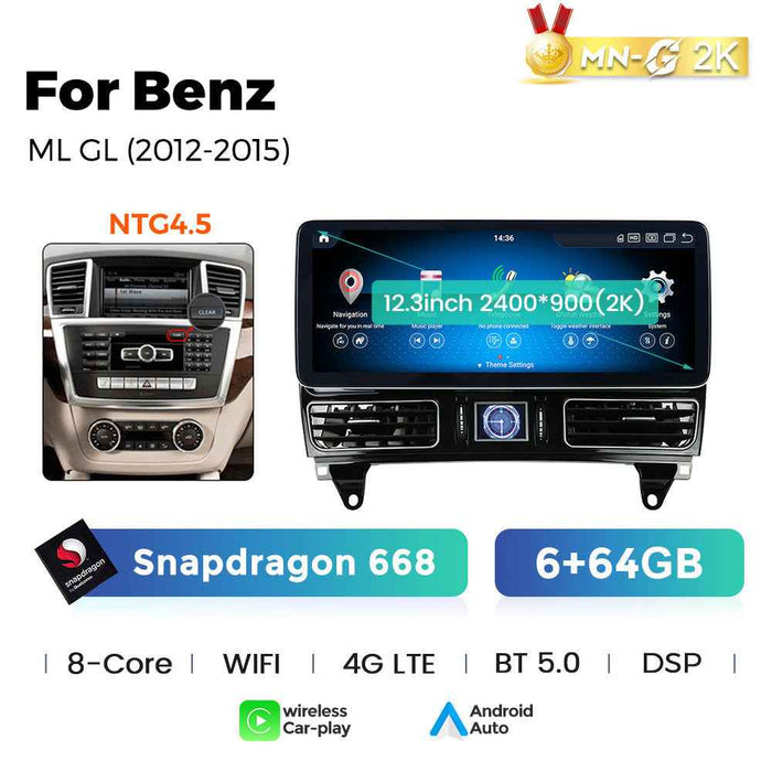 Compatible with Mercedes-Benz GL/ML W166 2012-2015 Android large screen central control in-car navigation with Bluetooth CarPlay