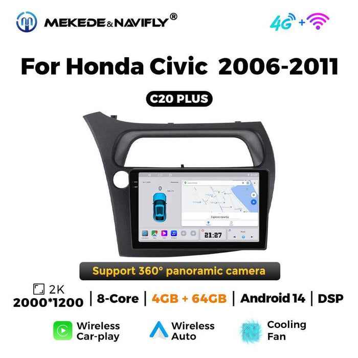 Applicable to Honda Civic 06-11 Android large screen central control car navigation radio screen
