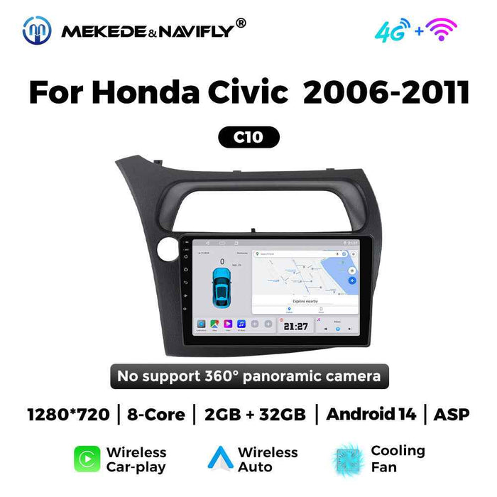 Applicable to Honda Civic 06-11 Android large screen central control car navigation radio screen