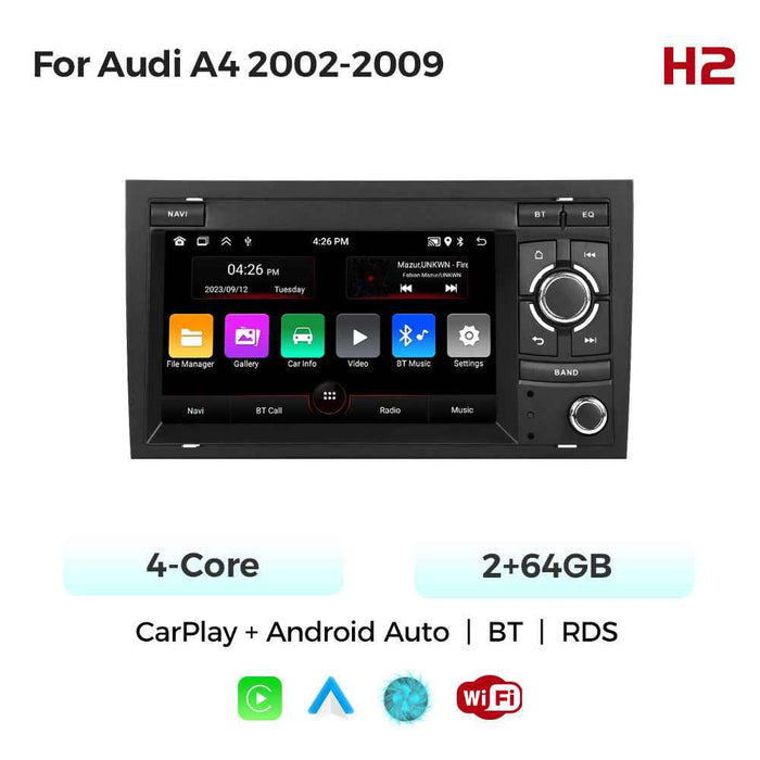 Applicable to Audi A4 02-08 unilateral button Android large screen central control navigation Bluetooth radio special machine