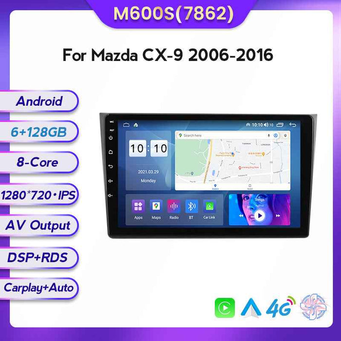Compatible with the modified Android large screen in-car navigation screen for Mazda CX9 models 06-16, 8+128GB