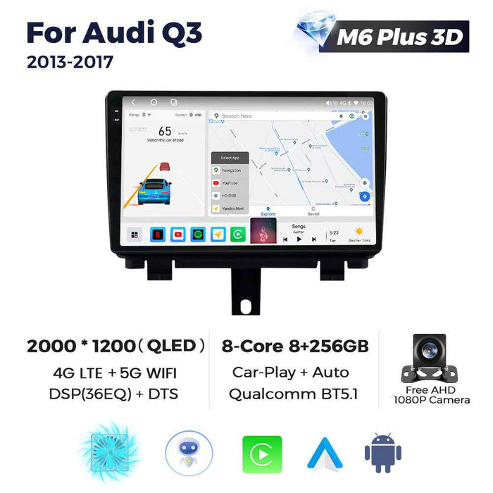 Suitable for Audi Q3 13-17 Android large screen central control car navigation radio screen M6Pro 3D version
