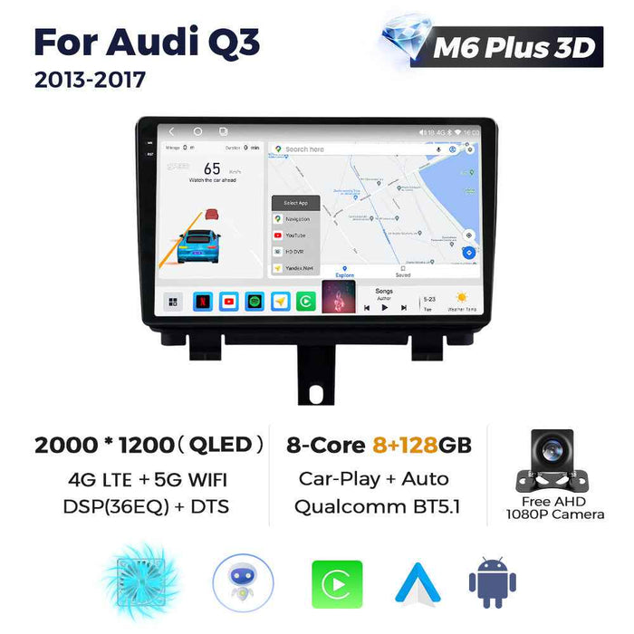Suitable for Audi Q3 13-17 Android large screen central control car navigation radio screen M6Pro 3D version