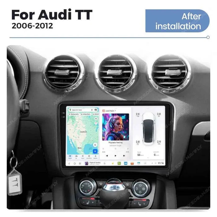 DUDUAUTO Suitable for Audi TT 06-12 Android Large Screen Central Control Car GPS Navigation Bluetooth Carplay