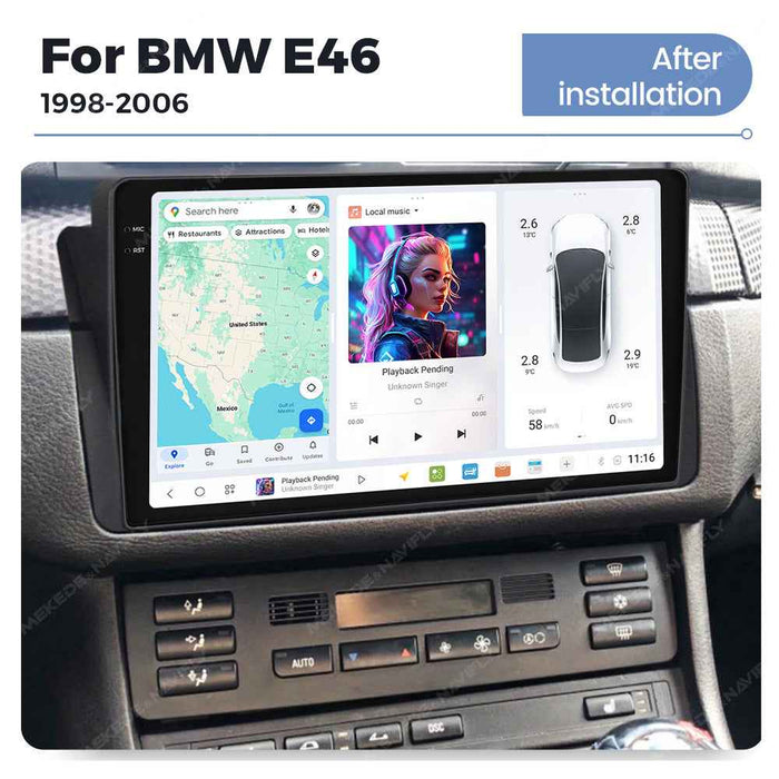 DUDUAUTO is suitable for BMW E46 M3 98-06 Android large screen central control car navigation Bluetooth Carplay