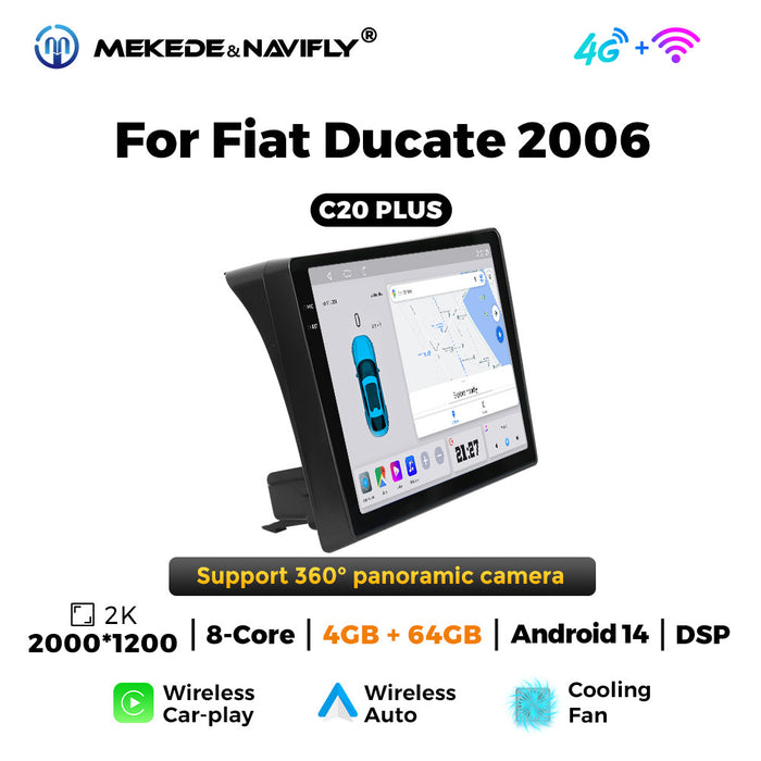 Carplay-Compatible Fiat Ducato 2006 Large Screen Android Navigation